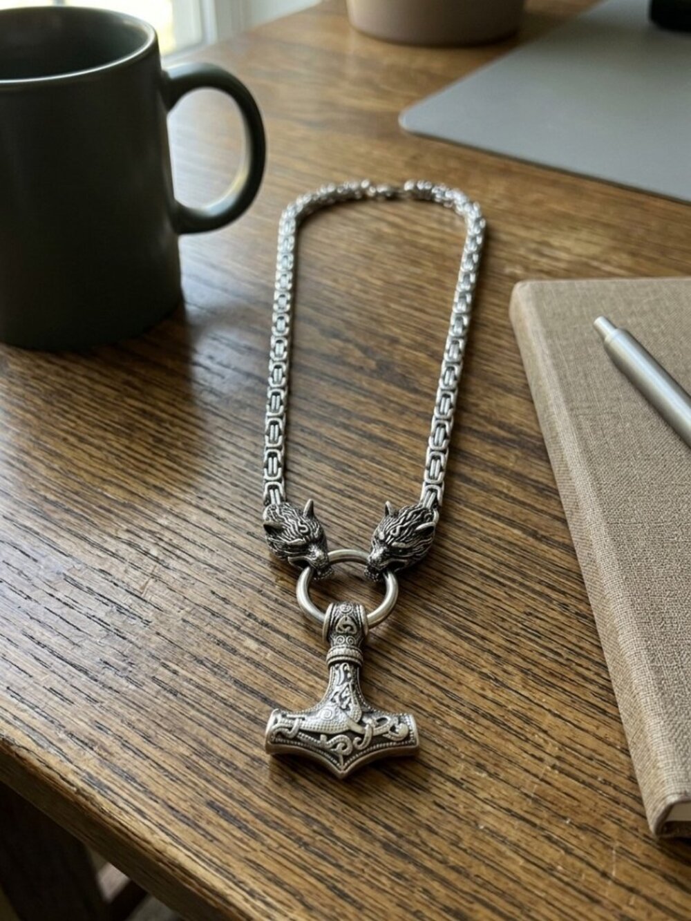 Mens Viking Mjolnir Hammer Necklace
